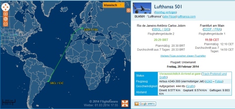 Flug Rio-Frankfurt zugeschnittene Internetseite